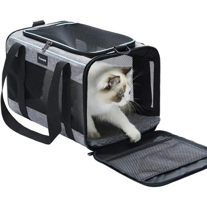 17.5x11x11 Inches Cat, Dog Carrier Pets Up to 16 Lbs, Soft-Sided Cat Bag Animal Carriers Travel Puppy Carry As a Toy of Fabr